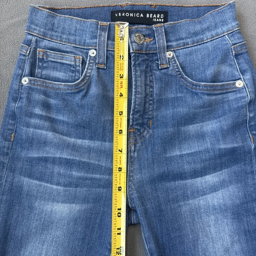 Veronica Beard Jeans Womens 24 Blue Carly Kick Flare High Rise Sunrise Wash Crop